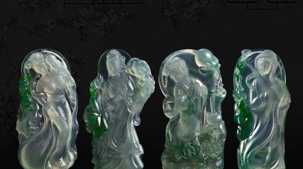 翡翠玉石雕刻从6个维度全面设计古典美人造型