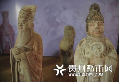 真黄沙皮翡翠原石图片唐代幽州节度使刘济墓出土罕见彩绘汉白玉石俑