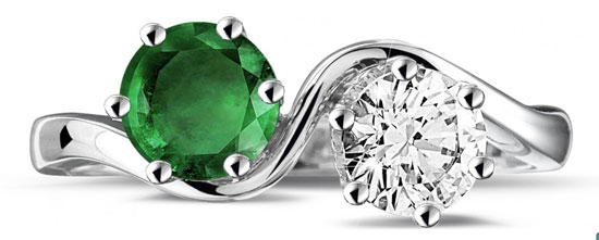 购买钻石珠宝：添加祖母绿宝石